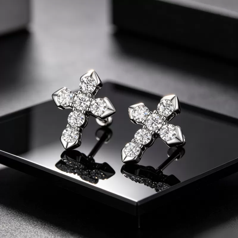 1ct Round Moissanite Stud Earrings D Color VVS1 925 Sterling Silver GRA - Image 14