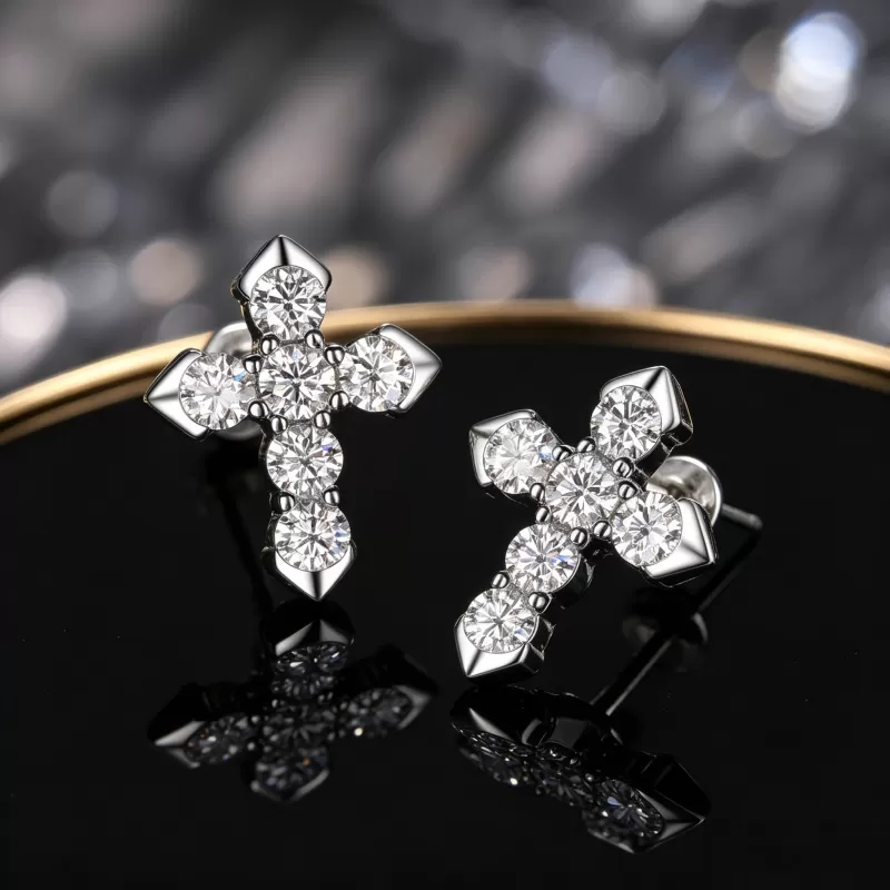 1ct Round Moissanite Stud Earrings D Color VVS1 925 Sterling Silver GRA - Image 16