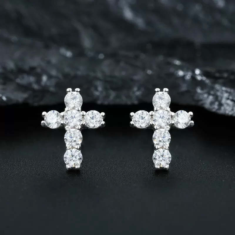 1ct Round Moissanite Stud Earrings D Color VVS1 925 Sterling Silver GRA - Image 18