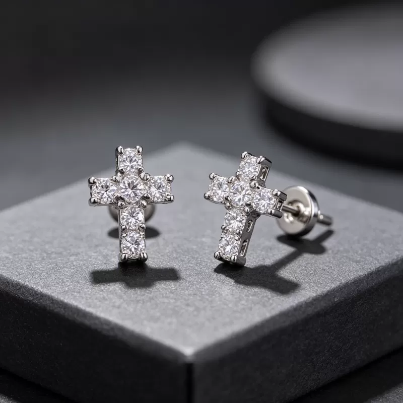 1ct Round Moissanite Stud Earrings D Color VVS1 925 Sterling Silver GRA - Image 2