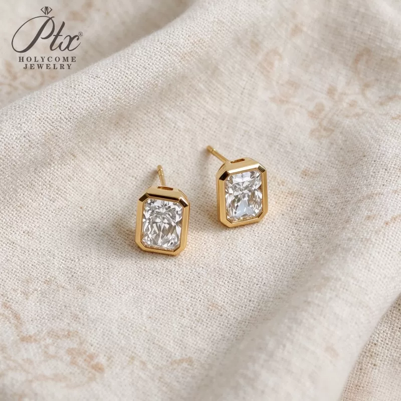 1ct Round Lab Grown Diamond Stud Earrings D Color VVS1 14K Gold Plated GRA - Image 7