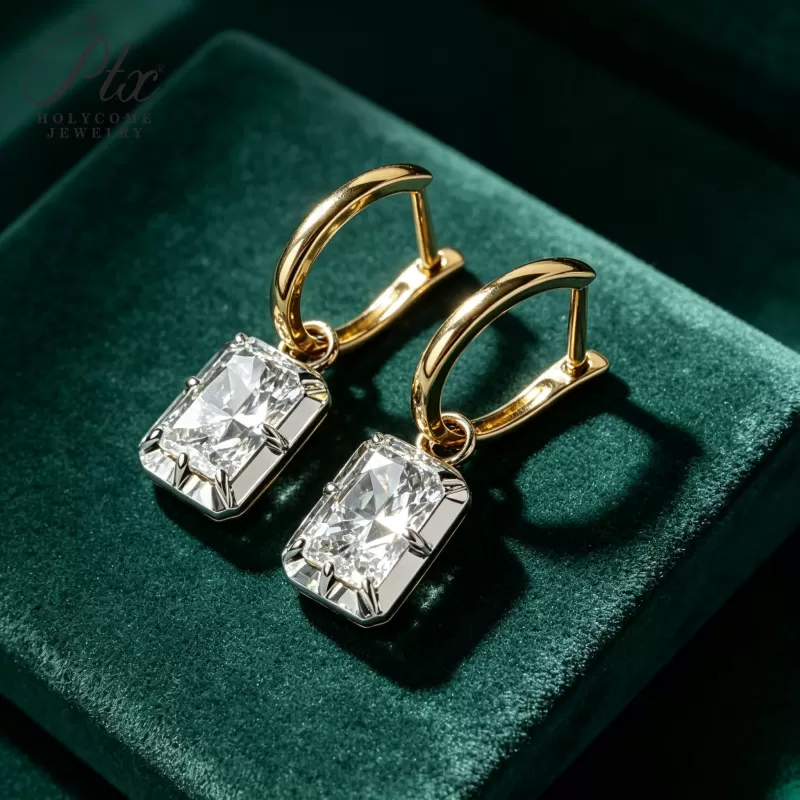 1ct Round Lab Grown Diamond Stud Earrings D Color VVS1 14K Gold Plated GRA - Image 12