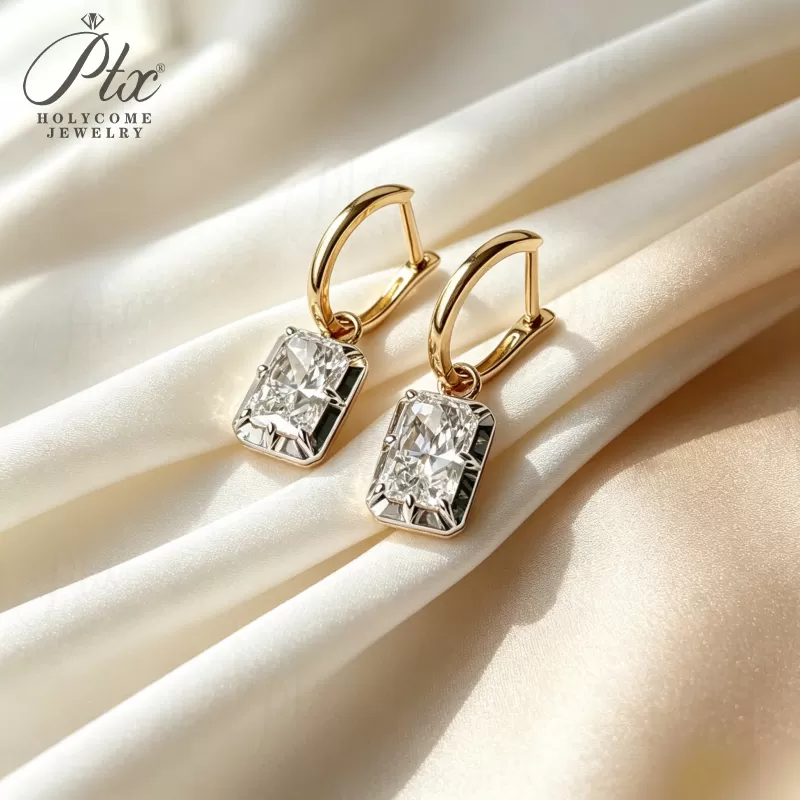 1ct Round Lab Grown Diamond Stud Earrings D Color VVS1 14K Gold Plated GRA - Image 6