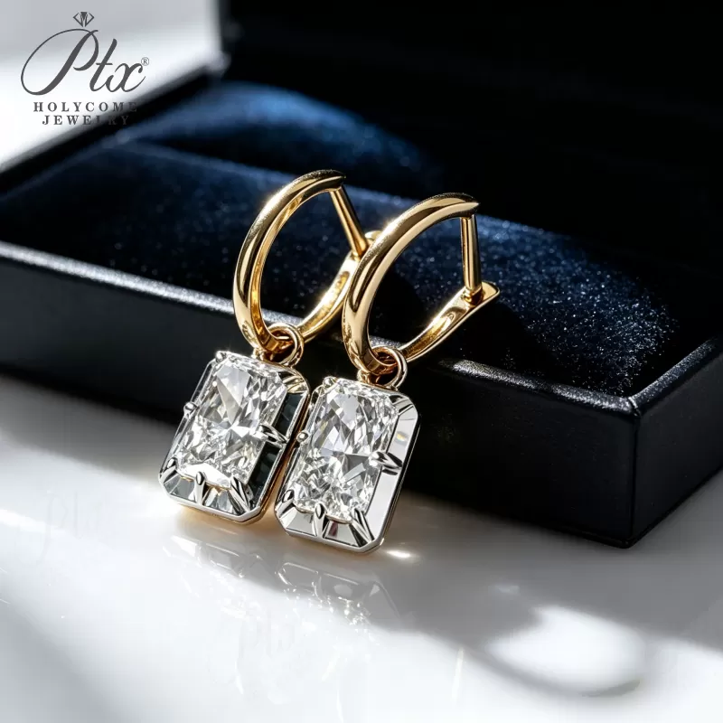 1ct Round Lab Grown Diamond Stud Earrings D Color VVS1 14K Gold Plated GRA - Image 7