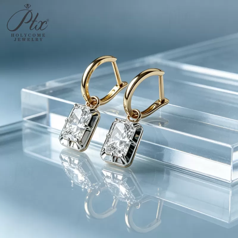 1ct Round Lab Grown Diamond Stud Earrings D Color VVS1 14K Gold Plated GRA - Image 9