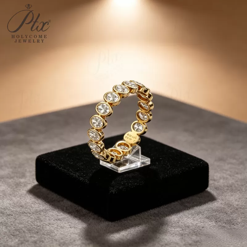 1ct Round Lab Grown Diamond Ring D Color VVS1 14K Gold Plated GRA - Image 2