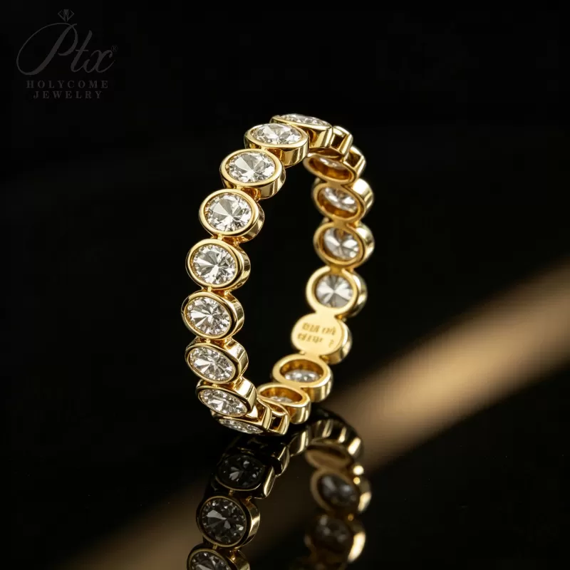 1ct Round Lab Grown Diamond Ring D Color VVS1 14K Gold Plated GRA - Image 3