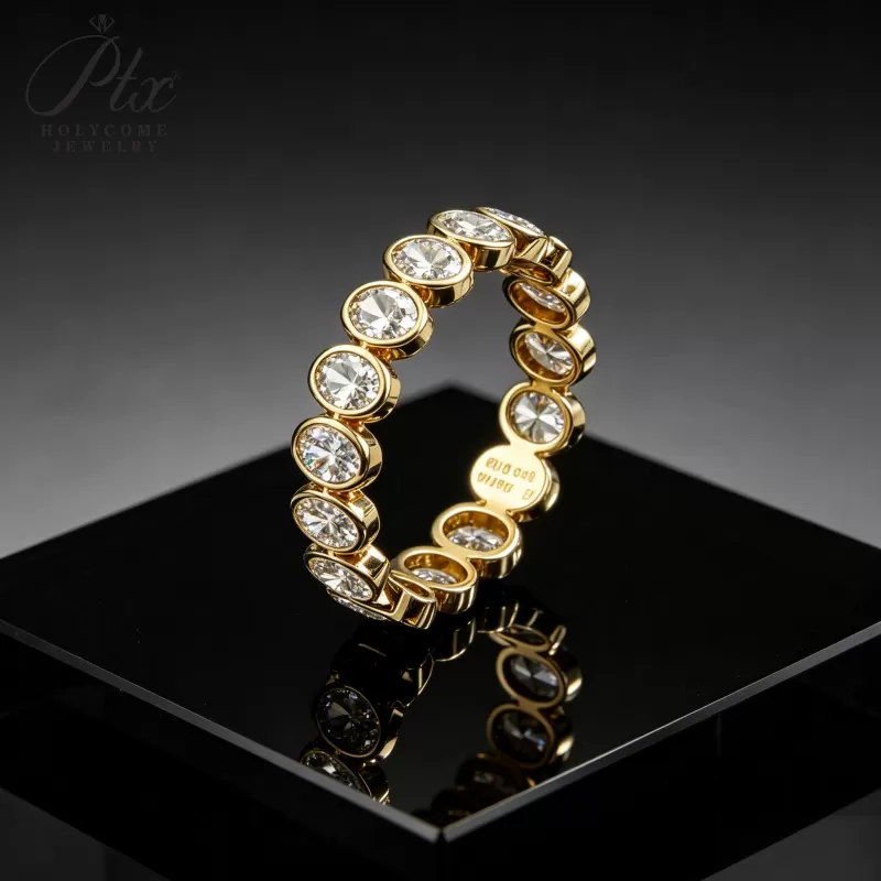 1ct Round Lab Grown Diamond Ring D Color VVS1 14K Gold Plated GRA - Image 8