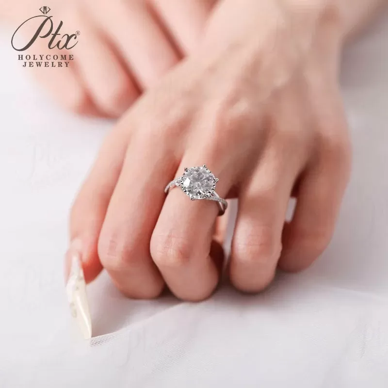 1ct Round Lab Grown Diamond Ring D Color VVS1 925 Sterling Silver GRA - Image 4