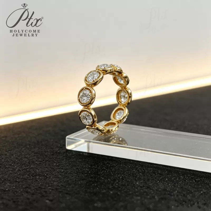 1ct Round Lab Grown Diamond Ring D Color VVS1 14K Gold Plated IGI - Image 5