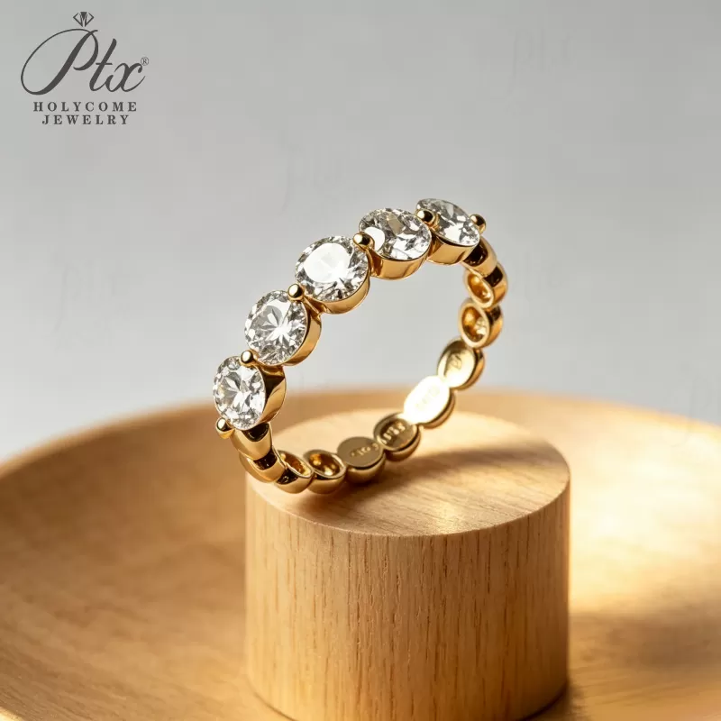 1ct Round Lab Grown Diamond Ring D Color VVS1 14K Gold Plated IGI - Image 8