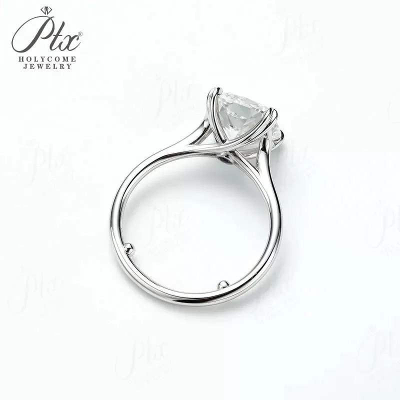 1ct Cushion Lab Grown Diamond Ring D Color VVS1 925 Sterling Silver GRA - Image 5