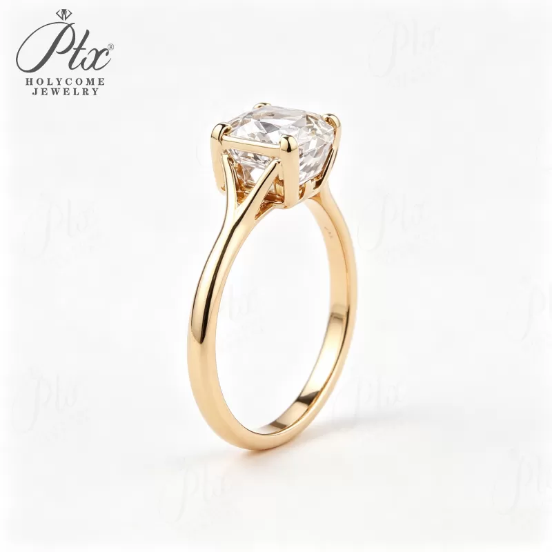 1-3ct Cushion Lab Grown Diamond Ring D Color VVS1 925 Sterling Silver IGI - Image 5