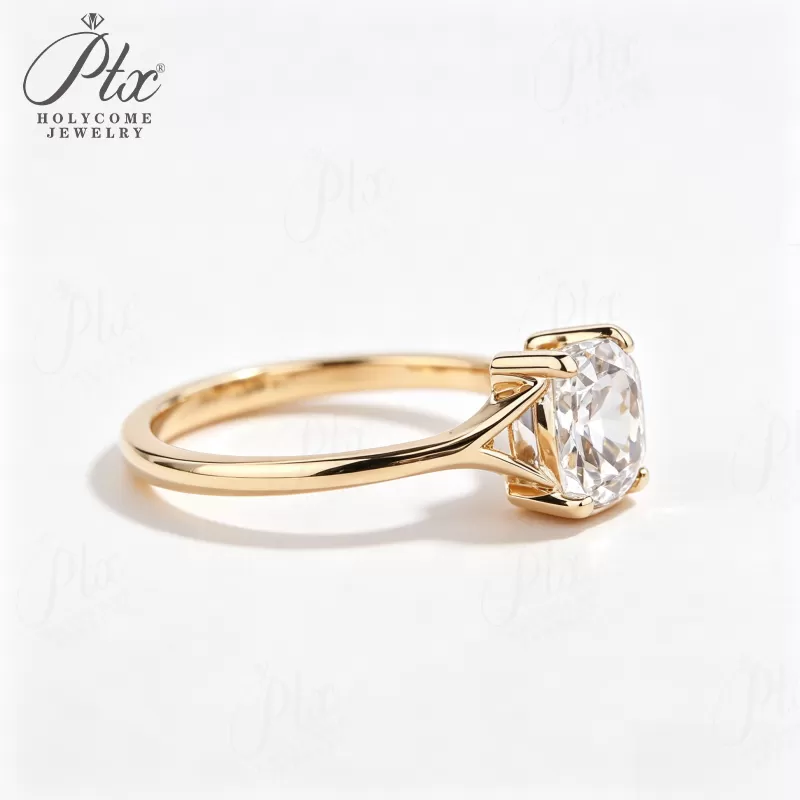 1-3ct Cushion Lab Grown Diamond Ring D Color VVS1 925 Sterling Silver IGI - Image 7