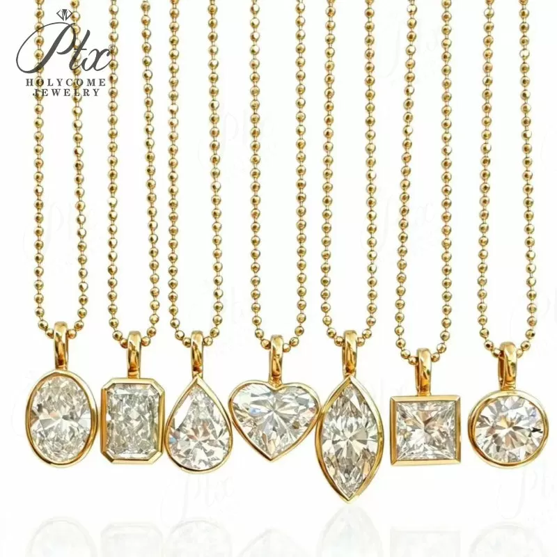 2ct Round Lab Grown Diamond Pendant Necklace D Color VVS1 14K Gold Plated GRA