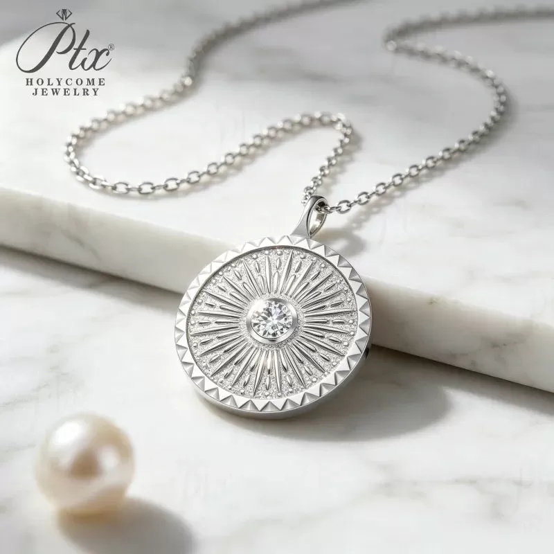 0.3ct Round Moissanite Pendant Necklace D Color VVS1 925 Sterling Silver GRA - Image 4