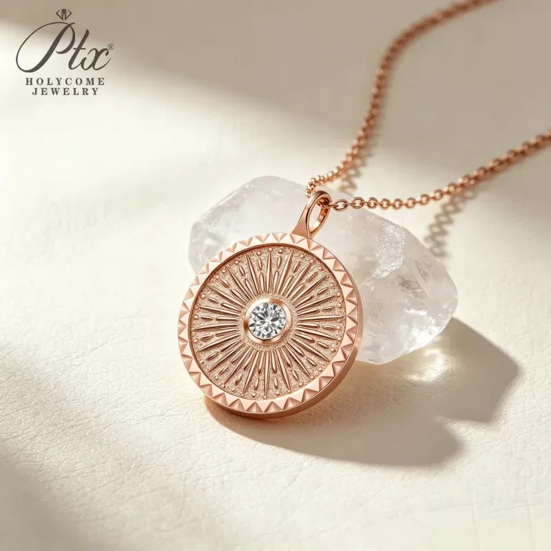 0.3ct Round Moissanite Pendant Necklace D Color VVS1 925 Sterling Silver GRA - Image 5