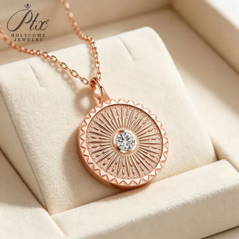 0.3ct Round Moissanite Pendant Necklace D Color VVS1 925 Sterling Silver GRA - Image 6