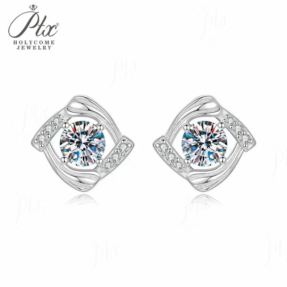1ct Round Moissanite Stud Earrings D Color VVS1 925 Sterling Silver GRA - Image 16