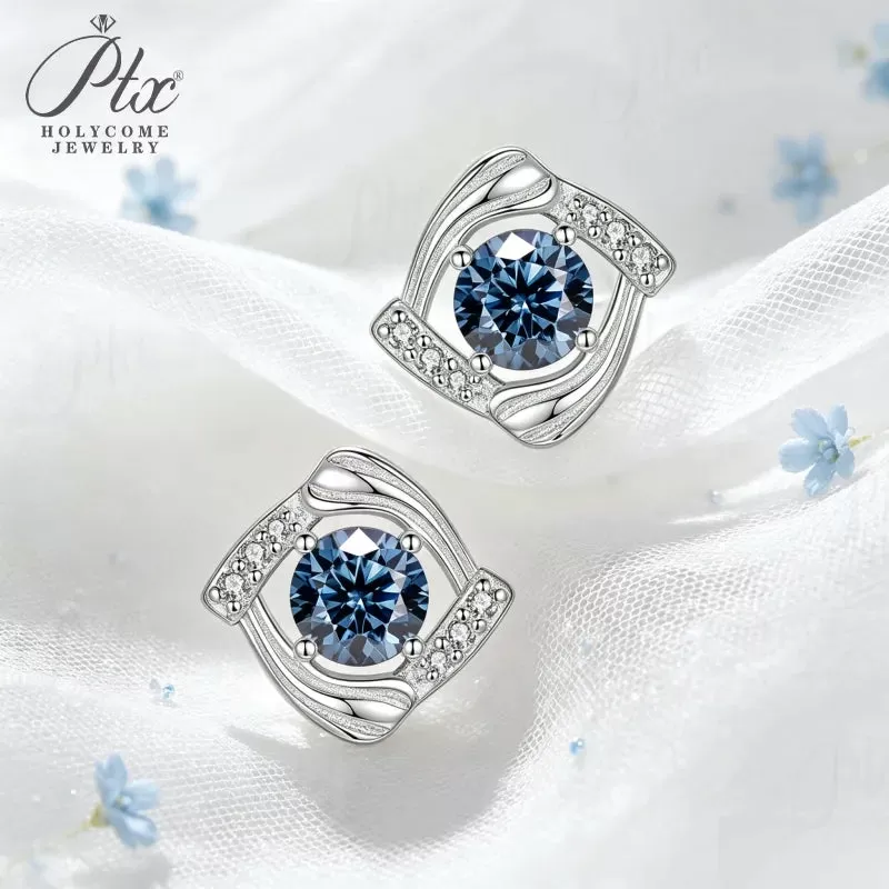 1ct Round Moissanite Stud Earrings D Color VVS1 925 Sterling Silver GRA - Image 3