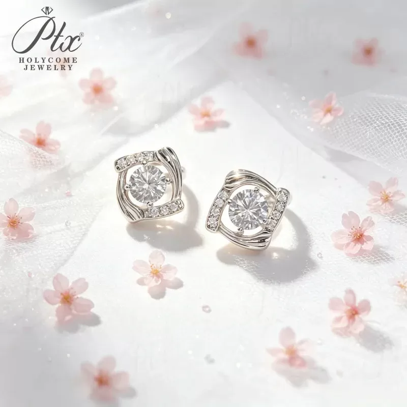 1ct Round Moissanite Stud Earrings D Color VVS1 925 Sterling Silver GRA - Image 5