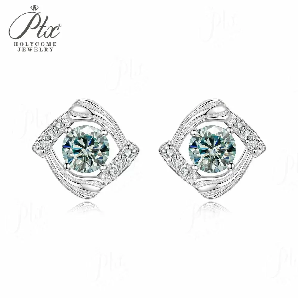 1ct Round Moissanite Stud Earrings D Color VVS1 925 Sterling Silver GRA - Image 8
