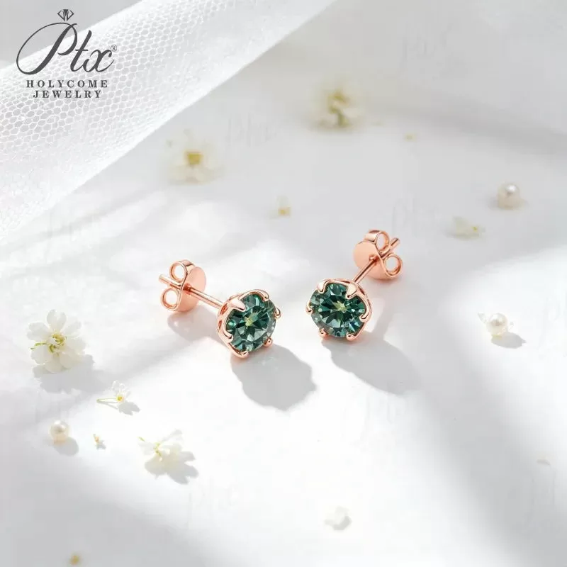 1ct Round Moissanite Stud Earrings D Color VVS1 925 Sterling Silver GRA - Image 12
