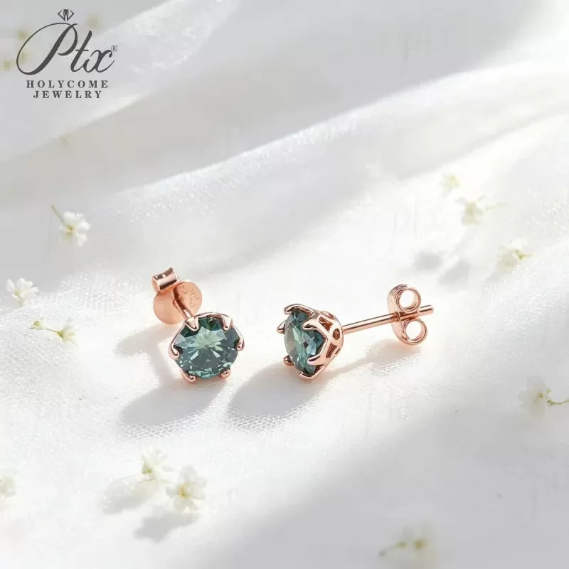 1ct Round Moissanite Stud Earrings D Color VVS1 925 Sterling Silver GRA - Image 3