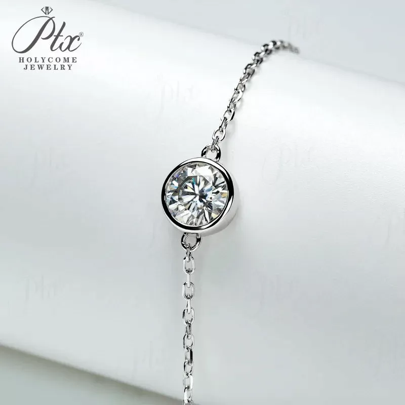1ct Round Moissanite Bracelet D Color VVS1 925 Sterling Silver GRA - Image 7