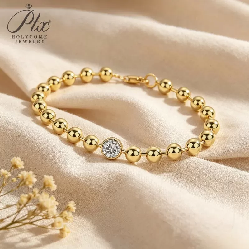 1ct Round Moissanite Bracelet D Color VVS1 925 Sterling Silver GRA