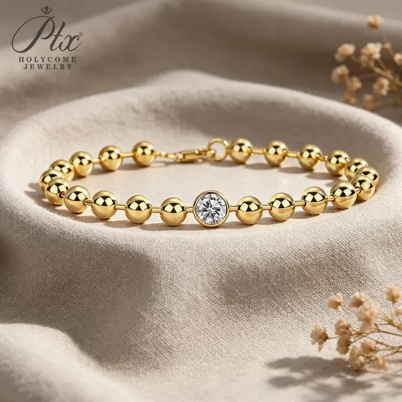 1ct Round Moissanite Bracelet D Color VVS1 925 Sterling Silver GRA - Image 3