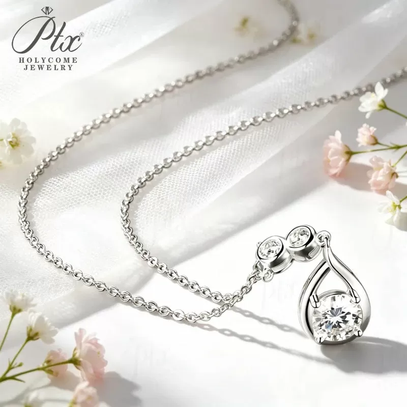 1ct Round Moissanite Pendant Necklace D Color VVS1 925 Sterling Silver GRA - Image 7