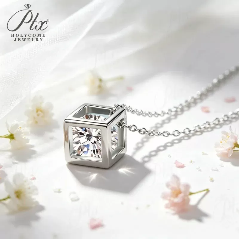 0.5-1ct Round Moissanite Pendant Necklace D Color VVS1 925 Sterling Silver GRA - Image 4