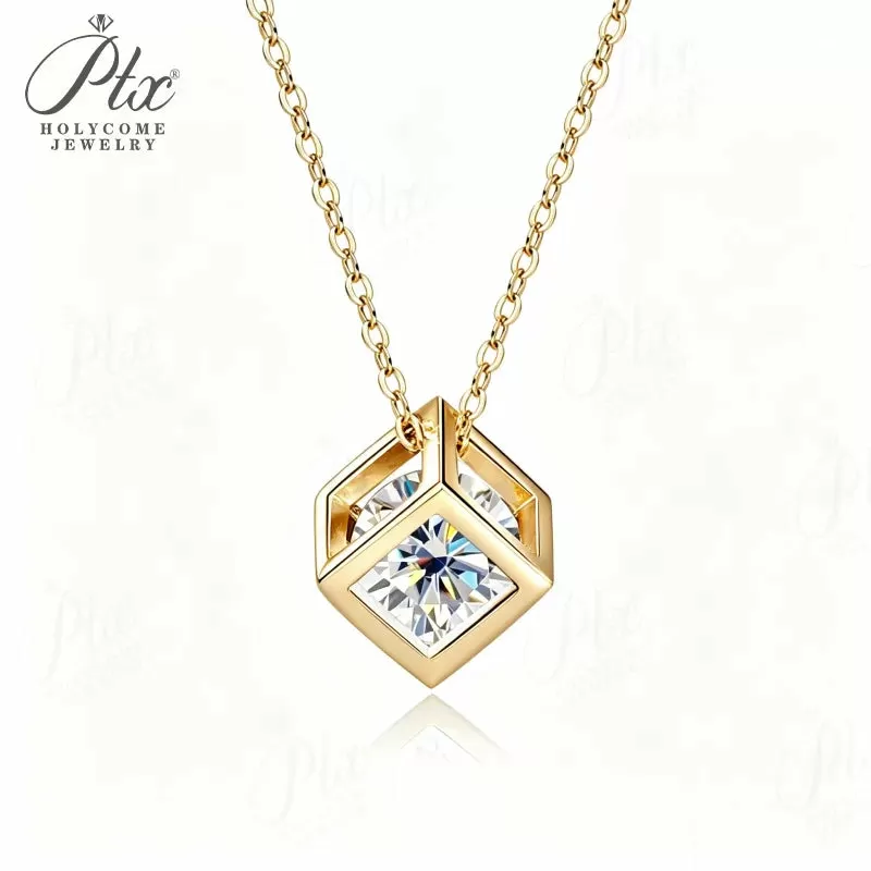 0.5-1ct Round Moissanite Pendant Necklace D Color VVS1 925 Sterling Silver GRA - Image 9