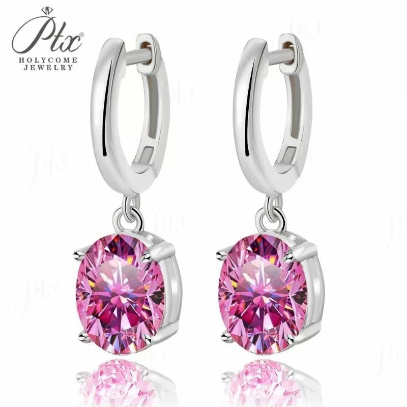 24ct Round Moissanite Stud Earrings D Color VVS1 925 Sterling Silver GRA - Image 12