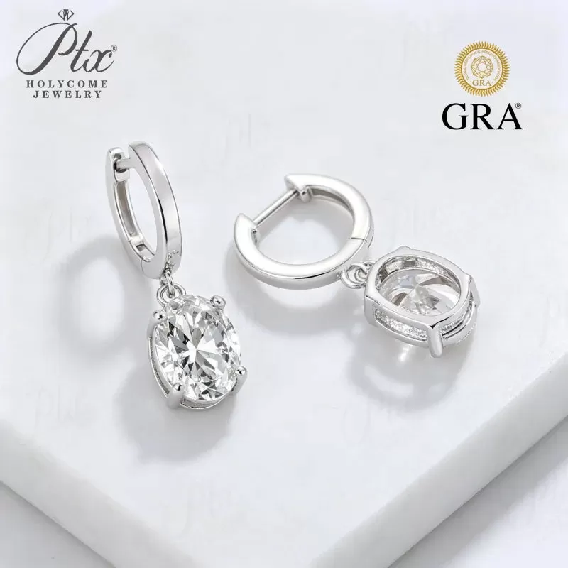 24ct Round Moissanite Stud Earrings D Color VVS1 925 Sterling Silver GRA - Image 5