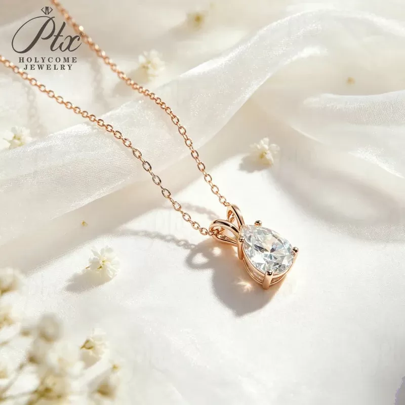 2-5ct Round Moissanite Pendant Necklace D Color VVS1 925 Sterling Silver GRA - Image 5