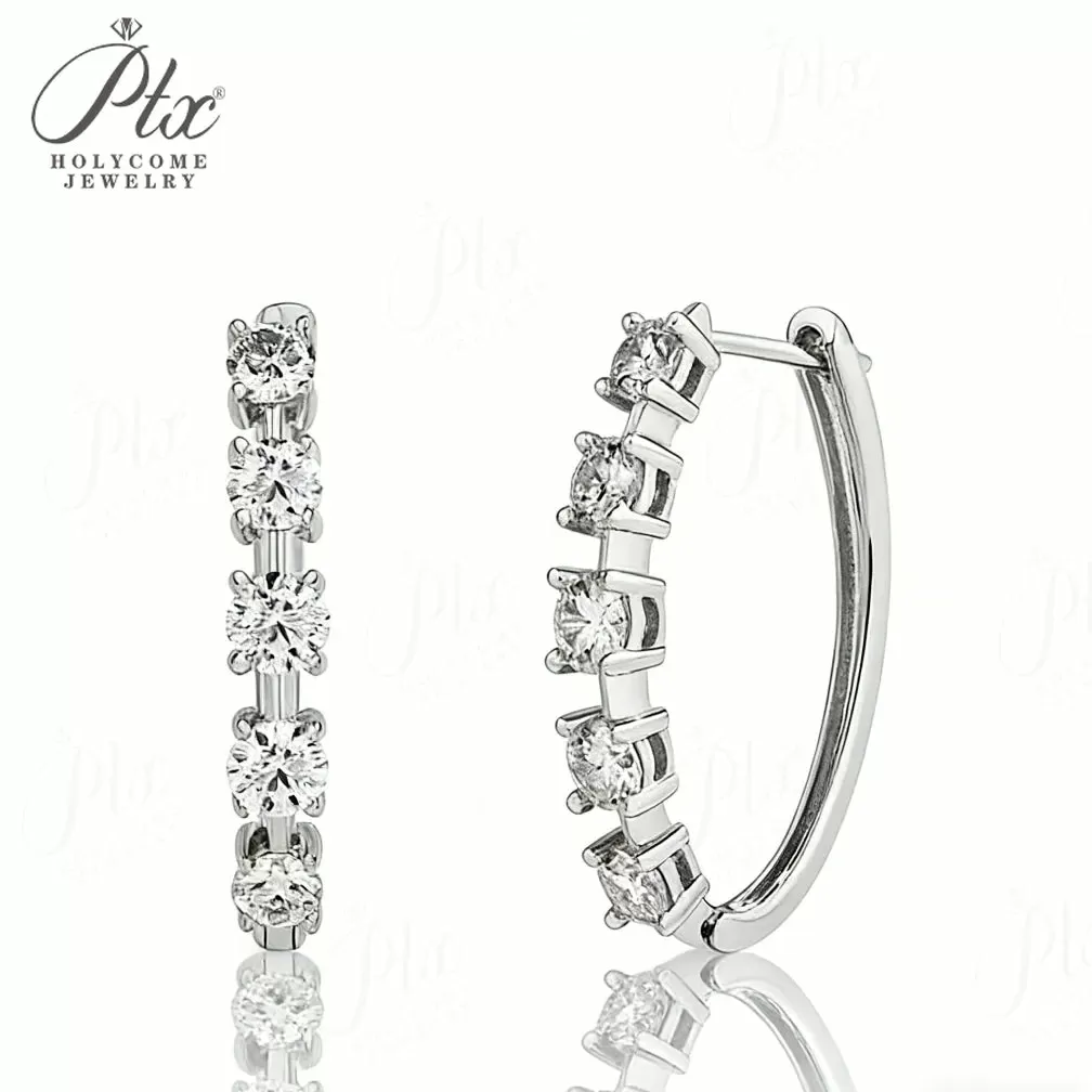 2ct Round Moissanite Stud Earrings D Color VVS1 925 Sterling Silver GRA - Image 7