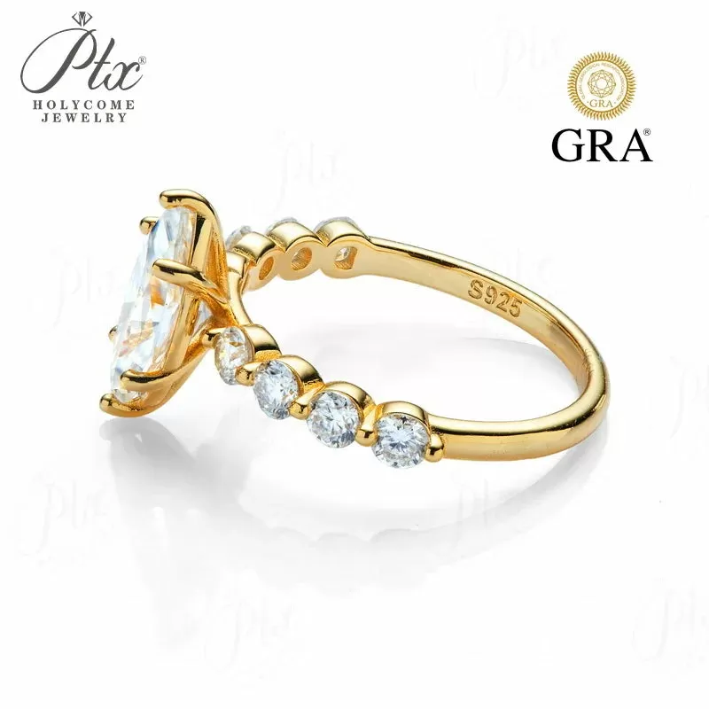 2ct Marquise Moissanite Ring D Color VVS1 925 Sterling Silver GRA - Image 4