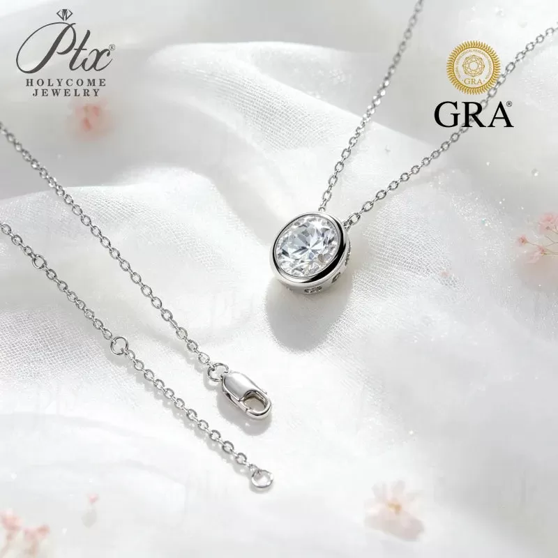 0.5-3ct Round Moissanite Pendant Necklace D Color VVS1 925 Sterling Silver GRA - Image 4