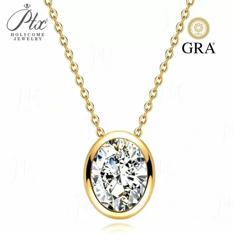 0.5-3ct Round Moissanite Pendant Necklace D Color VVS1 925 Sterling Silver GRA - Image 6