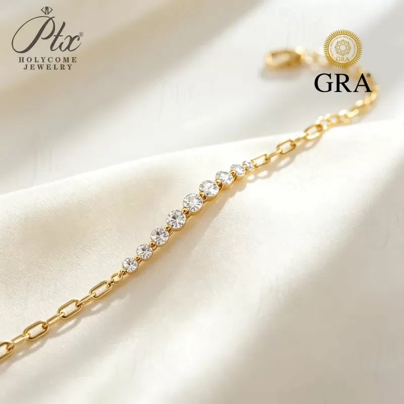 1ct Round Moissanite Bracelet D Color VVS1 925 Sterling Silver GRA - Image 2