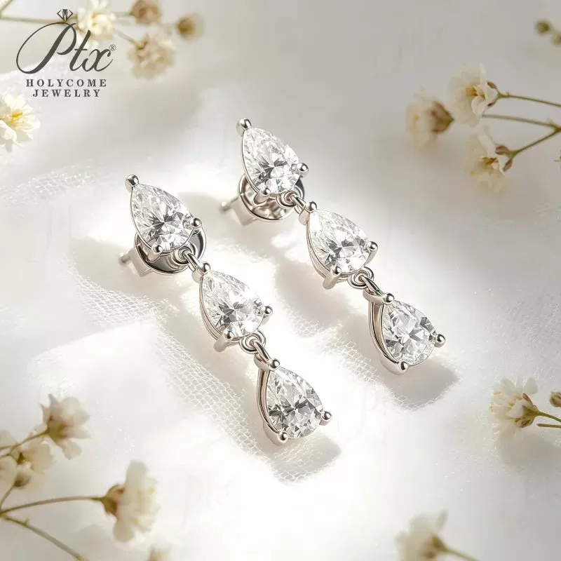 3ct Round Moissanite Stud Earrings D Color VVS1 925 Sterling Silver GRA - Image 2