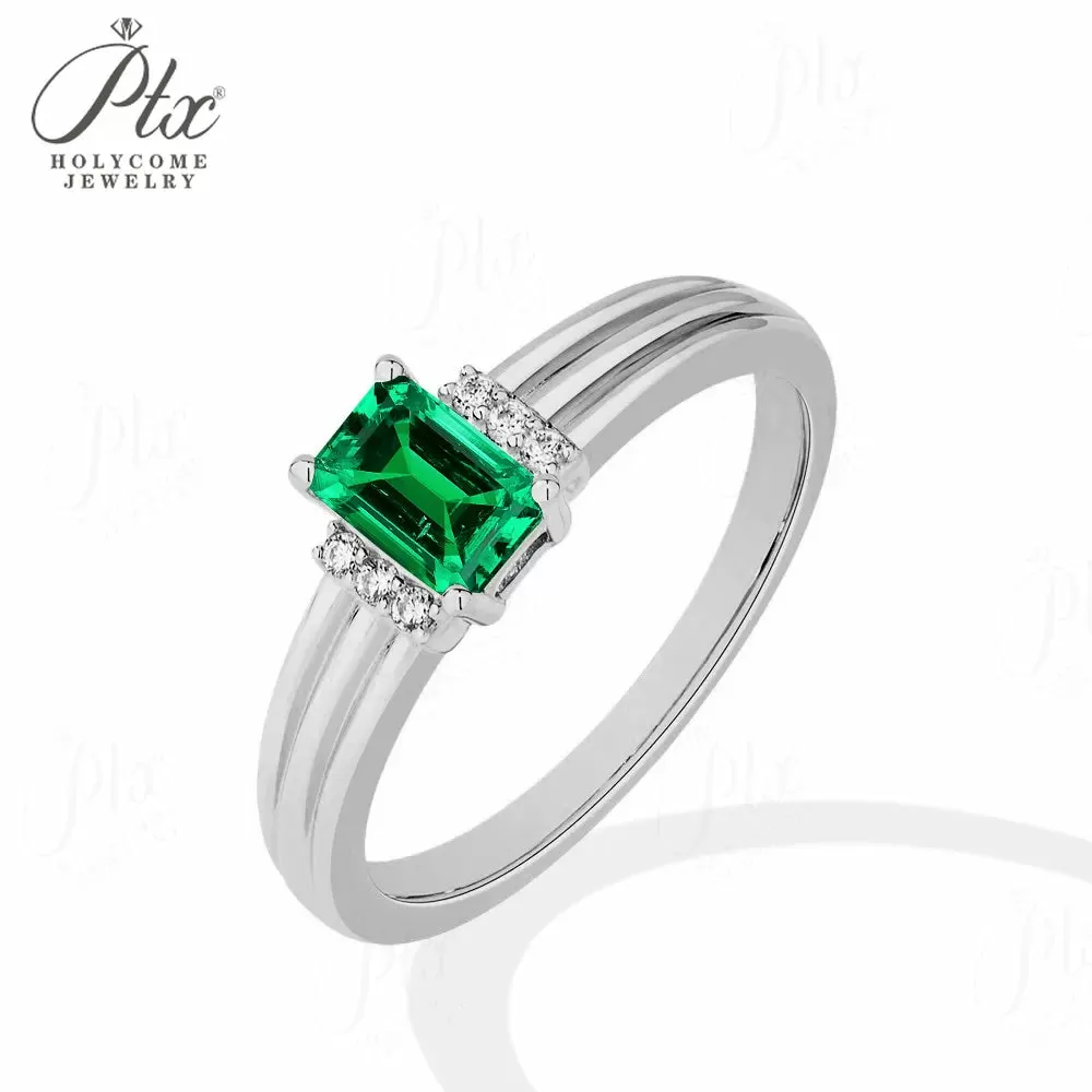 1ct Emerald Moissanite Ring D Color VVS1 925 Sterling Silver GRA - Image 20