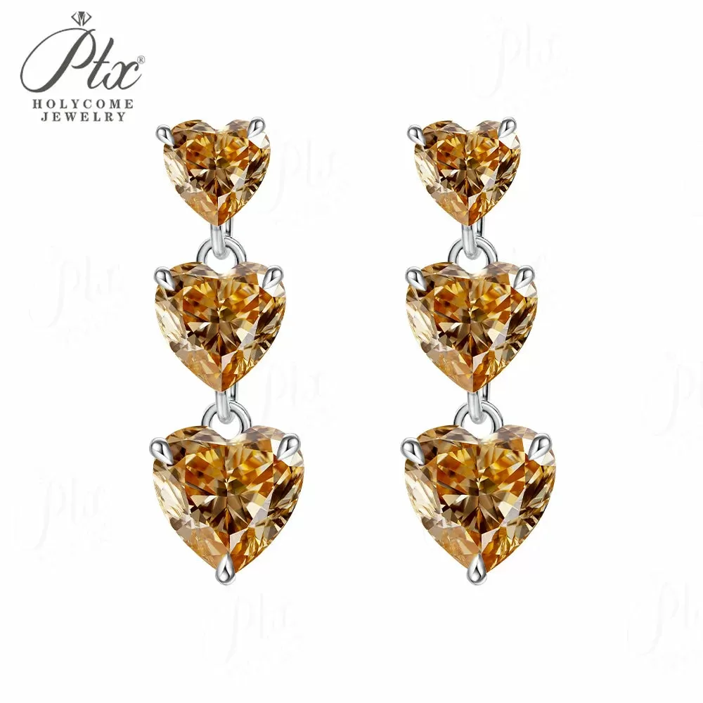5ct Heart Moissanite Stud Earrings D Color VVS1 925 Sterling Silver GRA - Image 10
