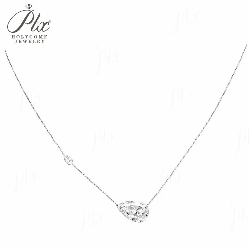 5ct Round Moissanite Pendant Necklace D Color VVS1 925 Sterling Silver GRA - Image 3