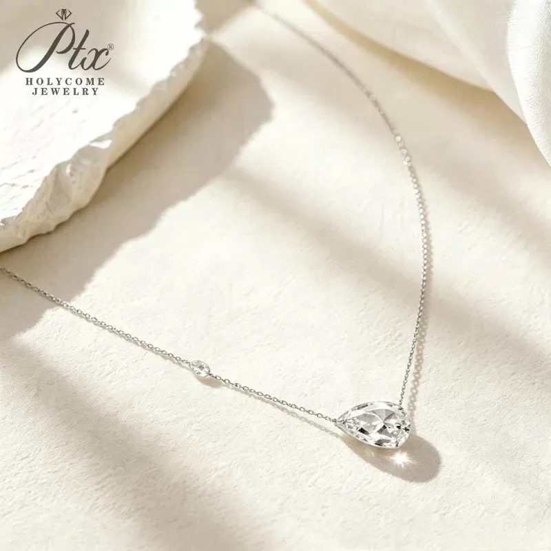 5ct Round Moissanite Pendant Necklace D Color VVS1 925 Sterling Silver GRA - Image 5