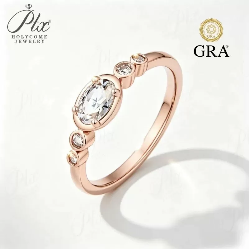 0.5ct Round Moissanite Ring D Color VVS1 925 Sterling Silver GRA