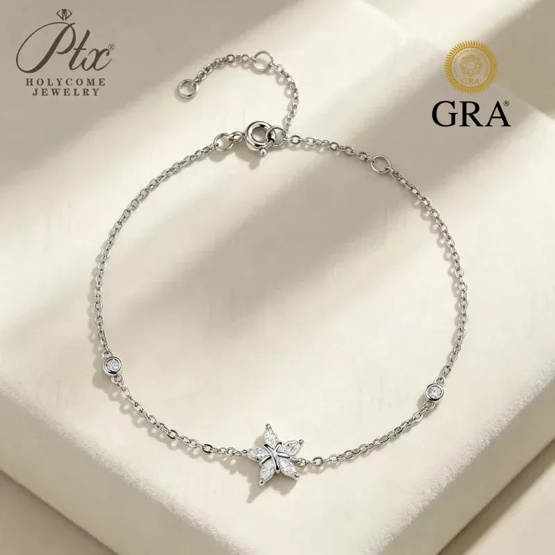 0.5ct Marquise Moissanite Bracelet D Color VVS1 925 Sterling Silver GRA - Image 2