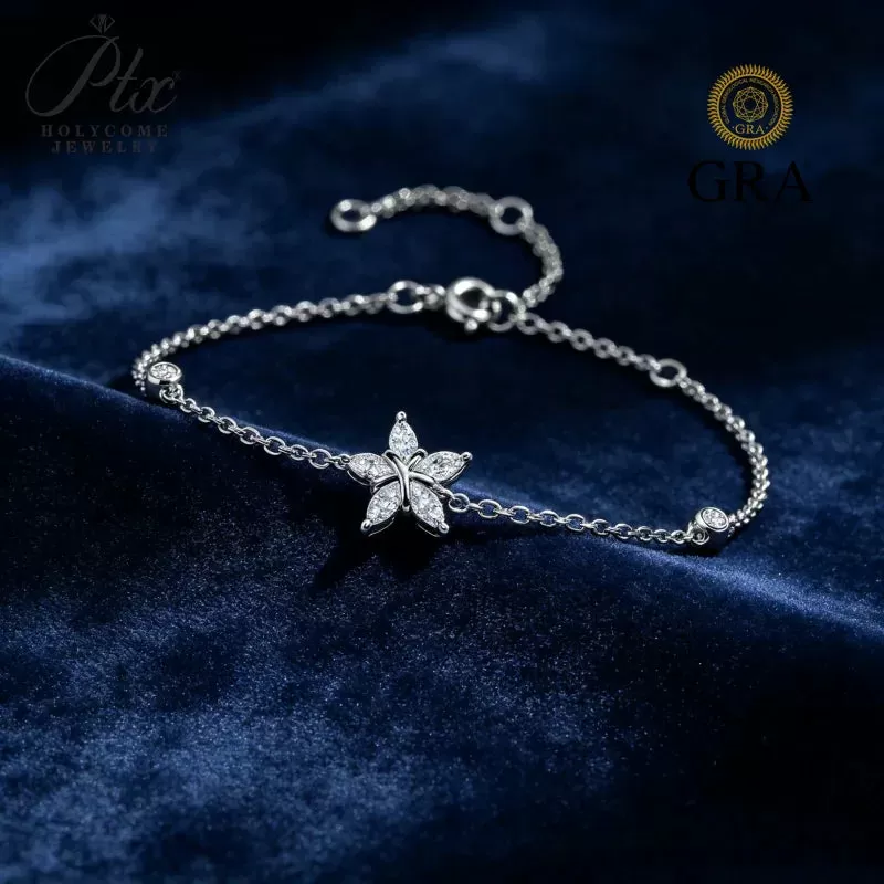 0.5ct Marquise Moissanite Bracelet D Color VVS1 925 Sterling Silver GRA - Image 5